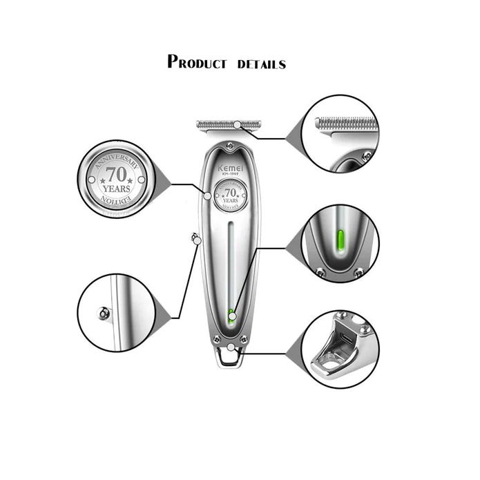 Patillera Trimmer Recargable Kemei 70 Años KM1949 - Imagen 4
