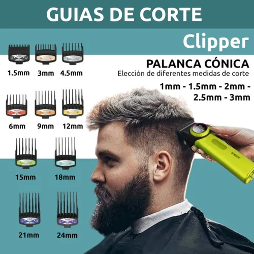 Máquina Barbería Profesional Corta Pelo Vgr V-001 9000 Rpm Color Verde - Imagen 3