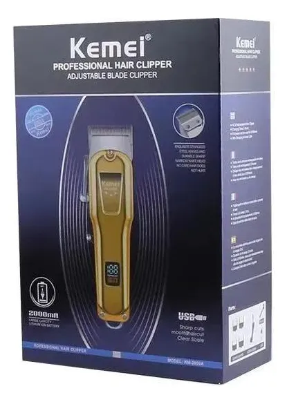 Kemei Clipper Cortadora Pelo Km-2600a Inalámbrica Dorado Batería Dorado - Imagen 3