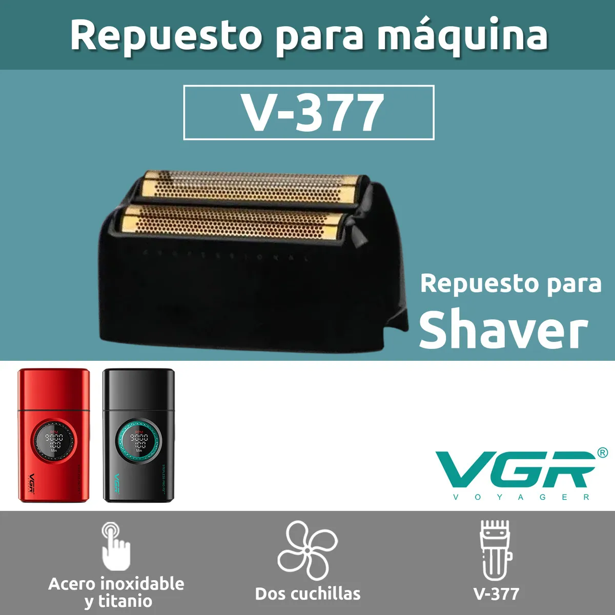 Cabezal de Repuesto De Maquina Vgr 377 Rasuradora - Imagen 2