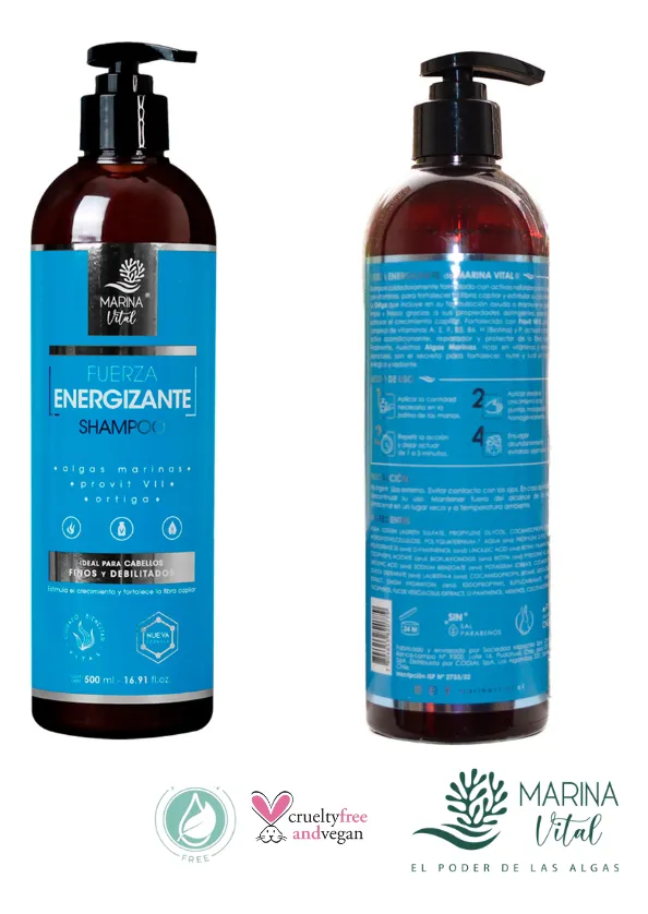 Shampoo Para La Caida Del Cabello Energizante Marina Vital 500ml - Imagen 2