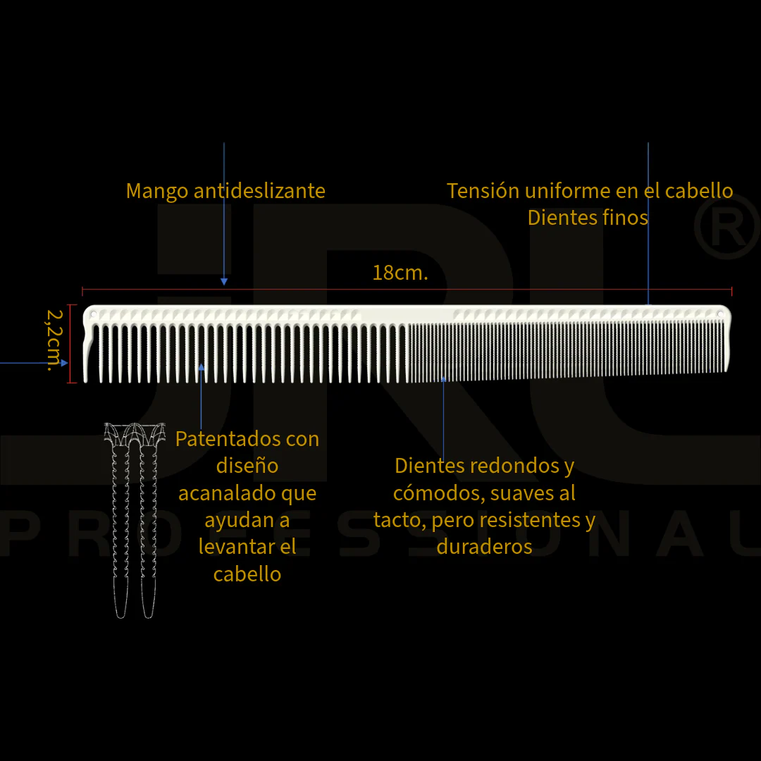 Peineta Jrl Corte amarillo - Imagen 2